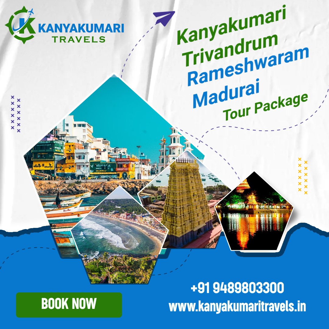 Kanyakumari Trivandrum Rameshwaram Madurai Tour Package Kanyakumari Trivandrum Rameshwaram Madurai Tour Package