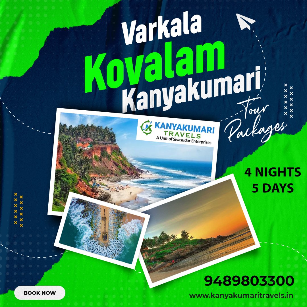 4 Nights 5 Days Varkala, Kovalam and Kanyakumari Tour Packages 4 Nights 5 Days Varkala, Kovalam and Kanyakumari Tour Packages