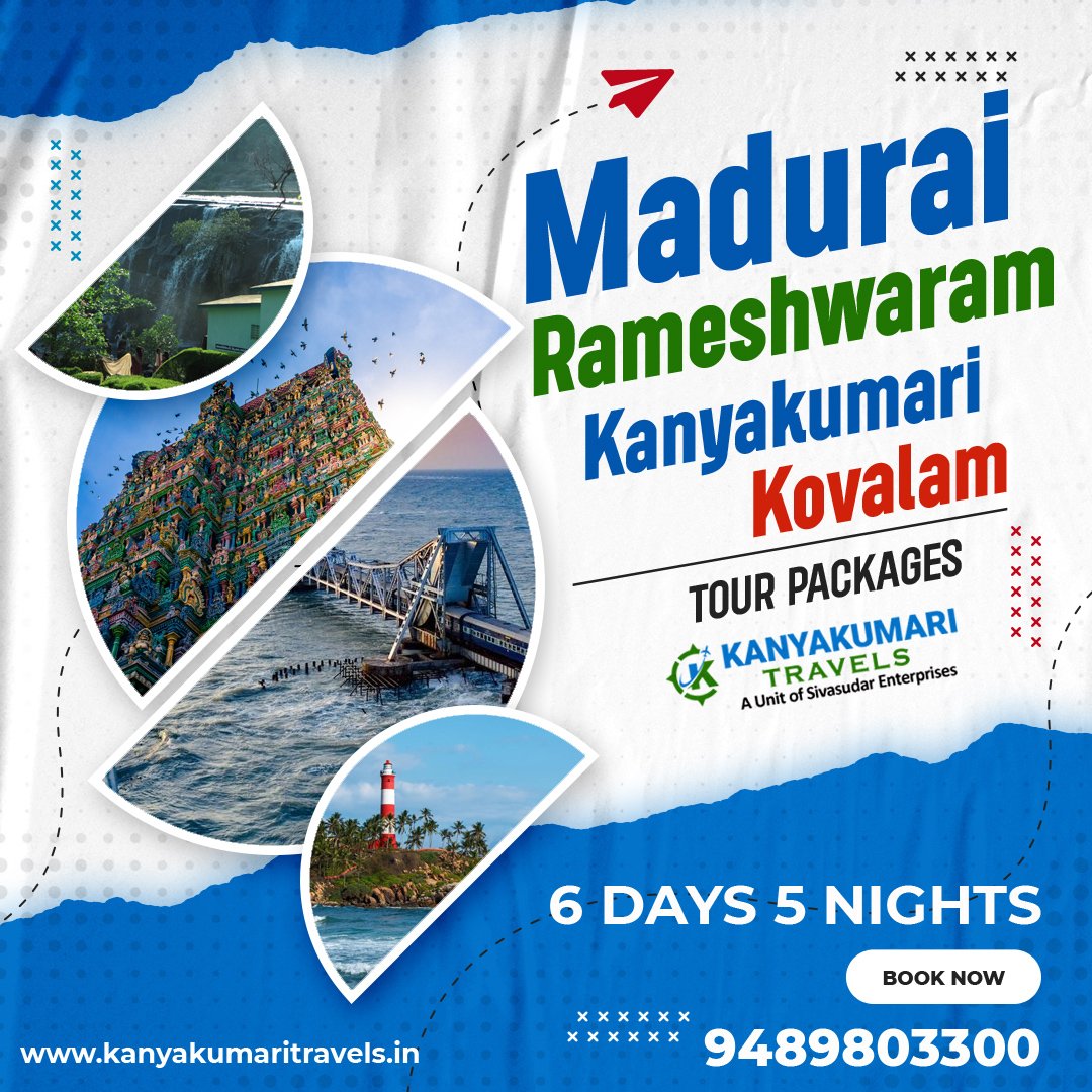 6 Days 5 Nights Madurai Rameshwaram Kanyakumari Kovalam Tour Packages 6 Days 5 Nights Madurai Rameshwaram Kanyakumari Kovalam Tour Packages