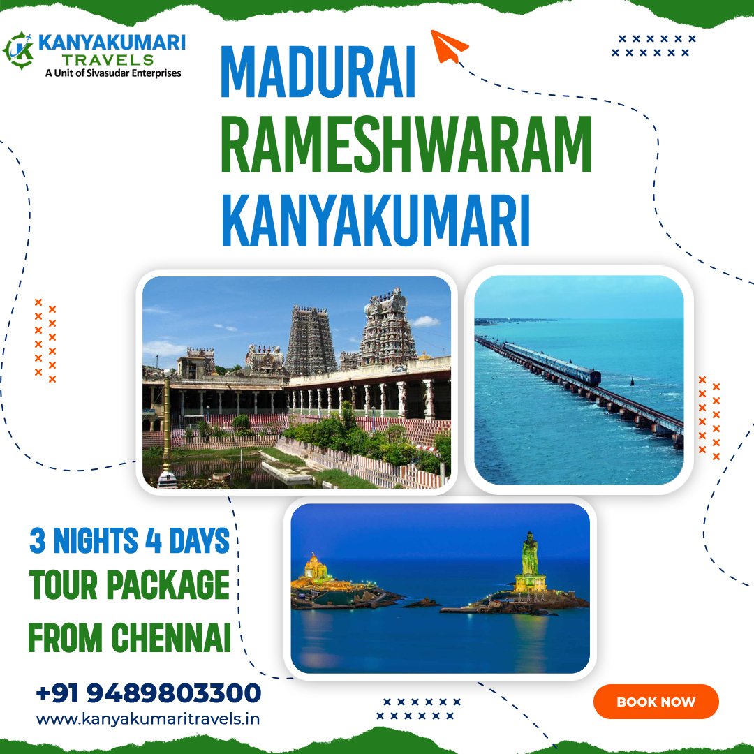 Madurai Rameshwaram Kanyakumari Tour Package from Chennai Madurai Rameshwaram Kanyakumari Tour Package from Chennai